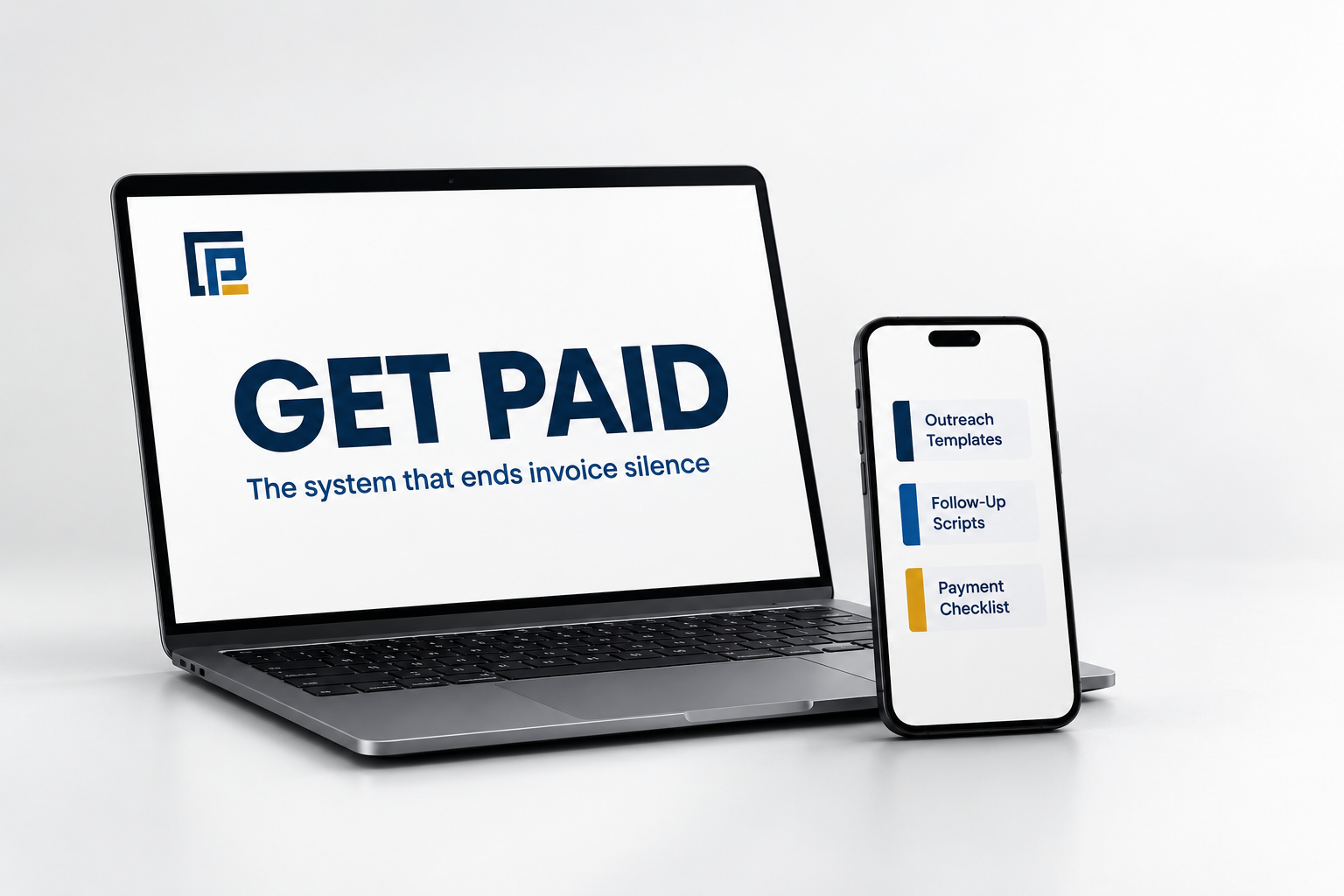 GET PAID script system open on a laptop and phone